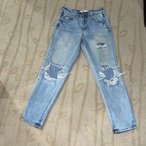 garage blue ripped mom jeans size 0